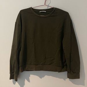 Dark Green Zara Crew Neck Sweater
